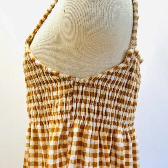 NWT SO Juniors Pullover Terry Cloth Smocked Peplum Plaid Shirred Tank Size XL - Picture 4 of 11